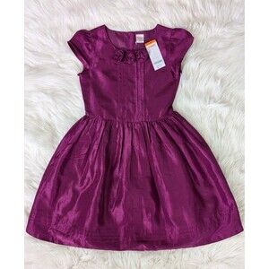 Gymboree Girls Magenta Party Dress Size 8 Shimmer Cap  Formal NWT